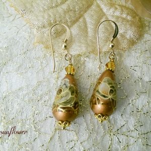 orecchini di perle tensha oro e bronzo