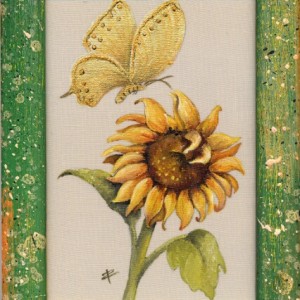 quadretto su lino