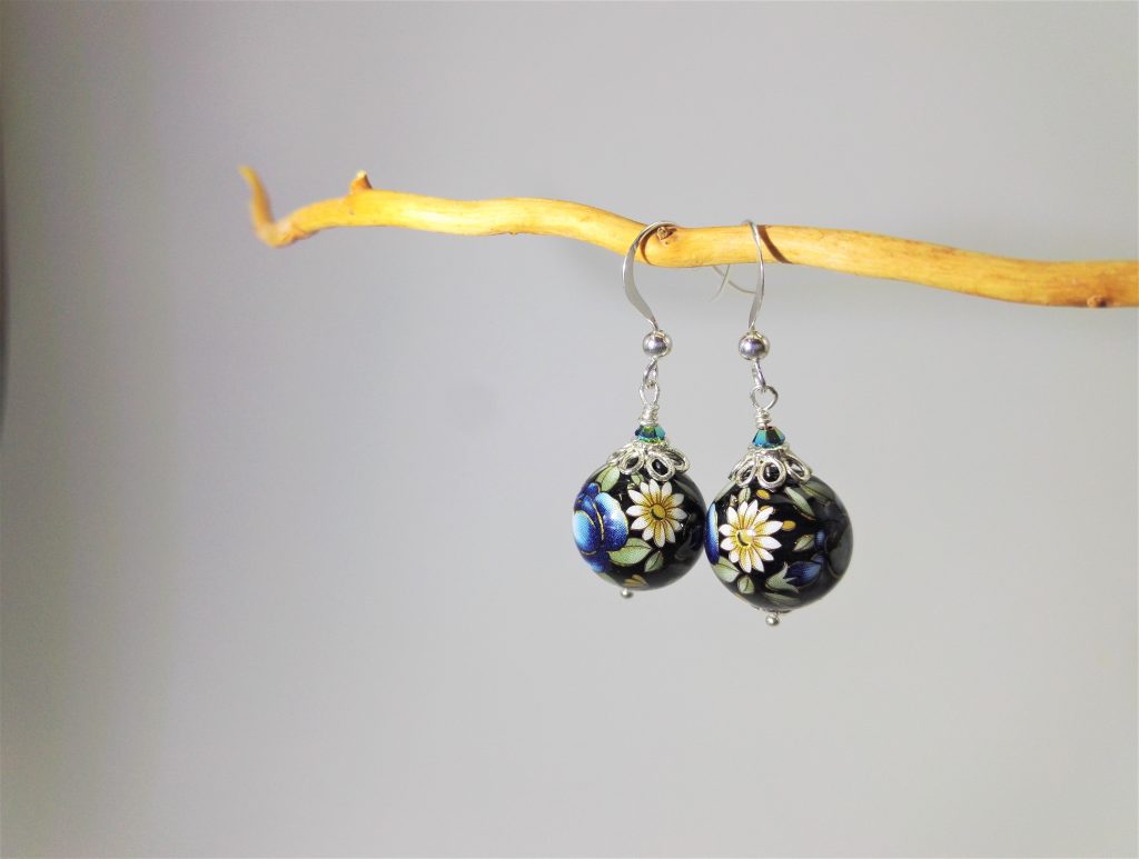 Orecchini con perle Tensha giapponesi, orecchini pendenti